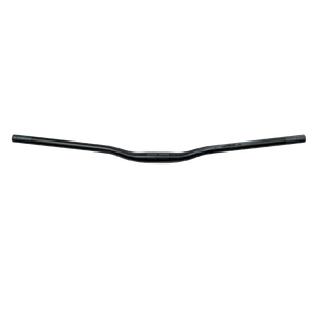 Le guidon AZONIC AGILE 780mm, un guidon VTT noir avec un léger rise et sweep, de AZONIC, est représenté sur un fond blanc sobre.