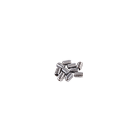 Ein kleiner Stapel AZONIC Stahl-A-Pins Stellschrauben von AZONIC ist dicht an dicht auf einem weißen Hintergrund angeordnet.