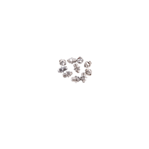 A small stack of AZONIC steel C-pins Silver metal screws from AZONIC on a white background.