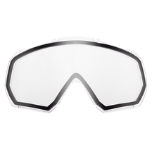 The O'NEAL B-10 Youth Goggle Replacement Double Lens is a clear, wide, curved replacement lens with a black rim designed by O'NEAL to fit securely into the frame of the B-10 Youth Goggle.