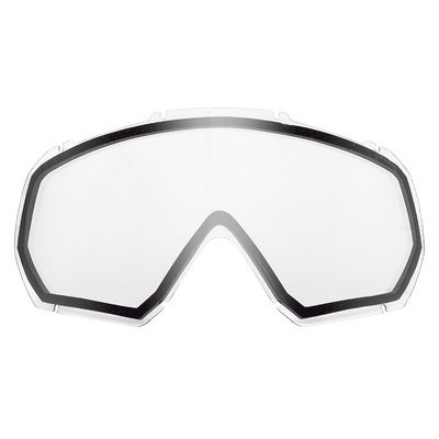 La doppia lente di ricambio O'NEAL B-10 Bambini Goggle è una lente di ricambio chiara, ampia e curva con un bordo nero, progettata da O'NEAL per adattarsi saldamente alla montatura della maschera B-10 Bambini.