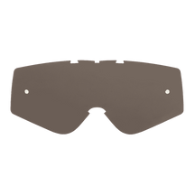 Die O'NEAL B-ZERO Goggle - Ersatzlinse ist eine braun getönte, gebogene Ersatzlinse mit zwei kleinen Löchern auf jeder Seite, die für beide Augen geeignet ist.