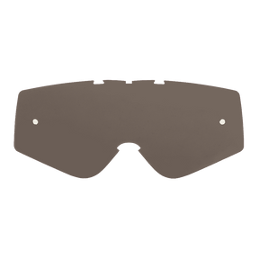 Die O'NEAL B-ZERO Goggle - Ersatzlinse ist eine braun getönte, gebogene Ersatzlinse mit zwei kleinen Löchern auf jeder Seite, die für beide Augen geeignet ist.