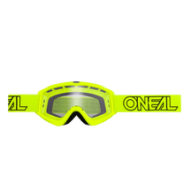 Die O'NEAL VAULT Brille SOLID ist eine leuchtend gelbe Motocross-Brille mit klaren Gläsern, schwarzen Belüftungsöffnungen und einem passenden gelben Band mit dem auffälligen schwarzen "O'NEAL"-Logo - ideal zur Aufwertung Ihrer Motorsportausrüstung.