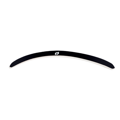 The O'NEAL B-50 Goggles - Mudflap features a solid white background and an elegant black and white curved design with a small white O'NEAL logo in the center.