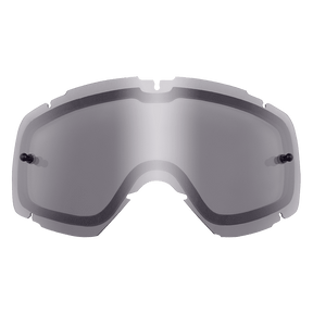 Eine O'NEAL B-30 Youth Goggle Spare Double Lens von O'NEAL, mit einer einzelnen silbernen verspiegelten Ersatzscheibe für Sport- oder Skibrillen, dargestellt auf einem transparenten Hintergrund.