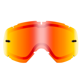 Die O'NEAL B-30 Youth Goggle - Spare Double Lens von O'NEAL hat orange und rot getönte, reflektierende Gläser, die von vorne auf einem transparenten Hintergrund abgebildet sind.