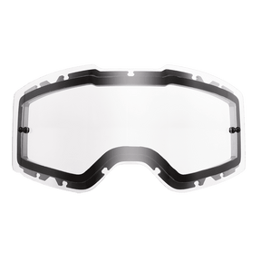 Die O'NEAL B-20 & B-30 Goggle Ersatzlinse ist eine klare Ersatzlinse mit schwarzem Rand und zwei seitlichen Befestigungspunkten, die von O'NEAL zur Verwendung mit ihren Schutzbrillen hergestellt wird.