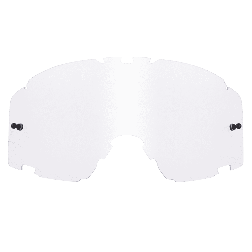 Die O'NEAL B-30 Goggle - Ersatzscheibe von O'NEAL ist eine klare Ersatzscheibe mit Randausschnitten, Einkerbungen und zwei Befestigungspunkten pro Seite, die auf Sport- oder Schutzbrillenrahmen passt.
