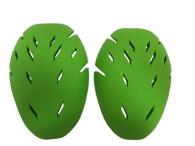 Dos fundas deportivas O'NEAL IPX-HP de color verde brillante con superficie ergonómica texturizada y aberturas en forma de ranura, una al lado de la otra sobre fondo blanco.