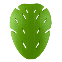 The O'NEAL IPX-HP is a bright green, leaf-shaped protective pad from O'NEAL with a textured, honeycomb-like surface, multiple slits and grooves for more flexibility and a "DPX" embossing on the top.