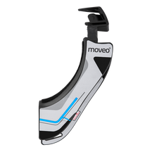The Moveo side panel CONCEPT white left is a curved, white neck support panel for protective use in sports or motor sports.