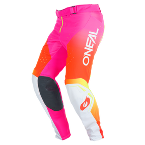 I pantaloni O'NEAL Prodigy FIVE SIX di O'NEAL Europe in bianco/neon presentano il logo del marchio, ginocchia rinforzate e accenti accattivanti: l'ideale per la collezione di ogni motocrossista.